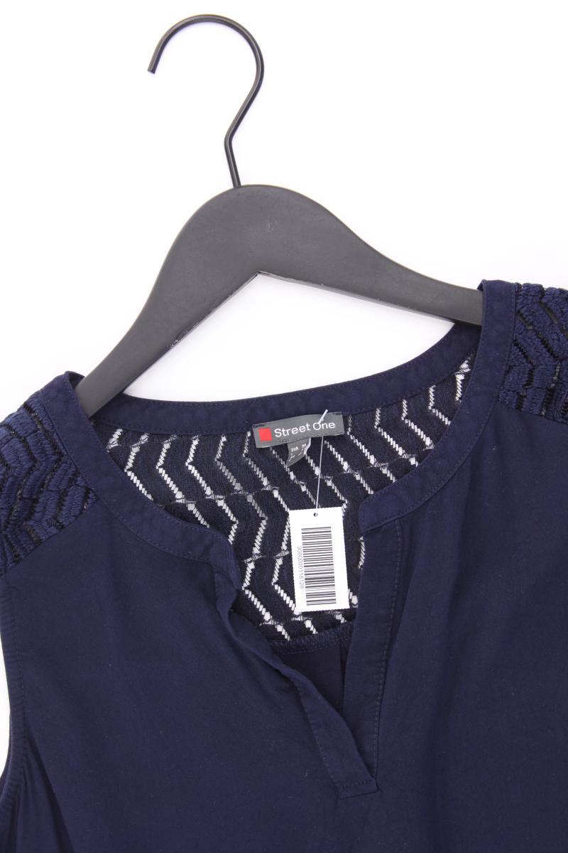 Street One Ärmellose Bluse Gr. 36 blau aus Viskose