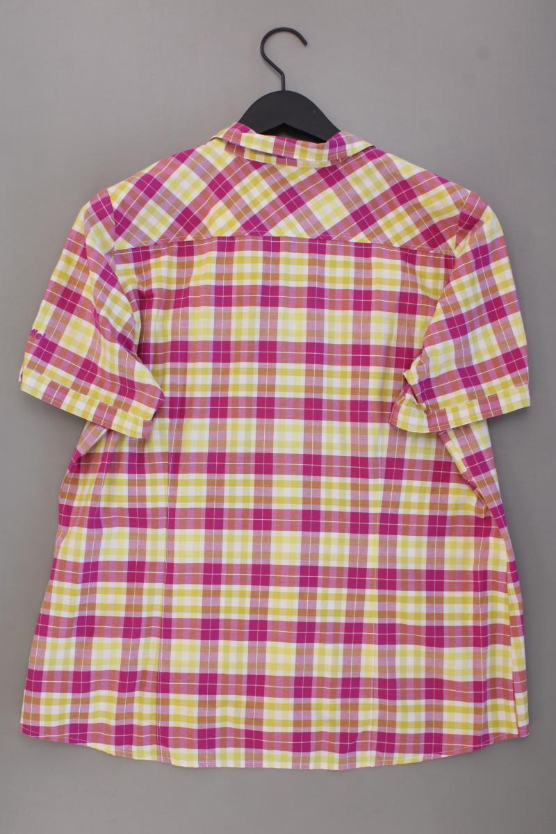Schöffel Karobluse Gr. 44 kariert Kurzarm pink aus Baumwolle