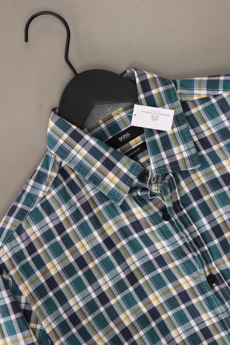 BOSS by Hugo Boss Karohemd für Herren Gr. M kariert Langarm grün aus Baumwolle