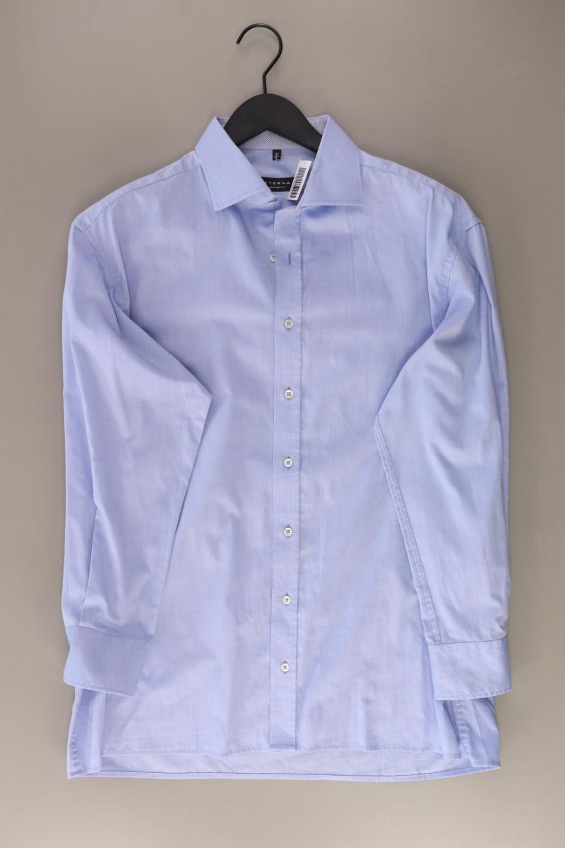 Eterna Langarmhemd für Herren Gr. Hemdgröße 42 blau aus Baumwolle