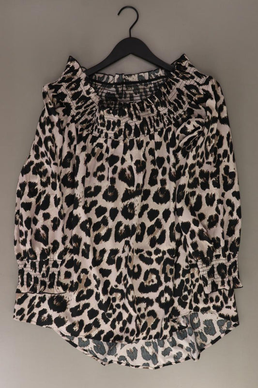 Bodyflirt Bluse Gr. 44 mit Tierdruck 3/4 Ärmel mit Carmen-Ausschnitt braun