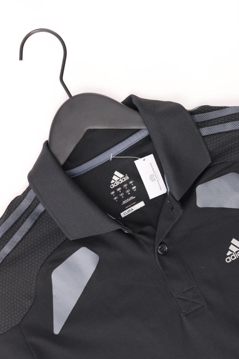 Adidas Poloshirt für Herren Gr. S Kurzarm schwarz aus Polyester