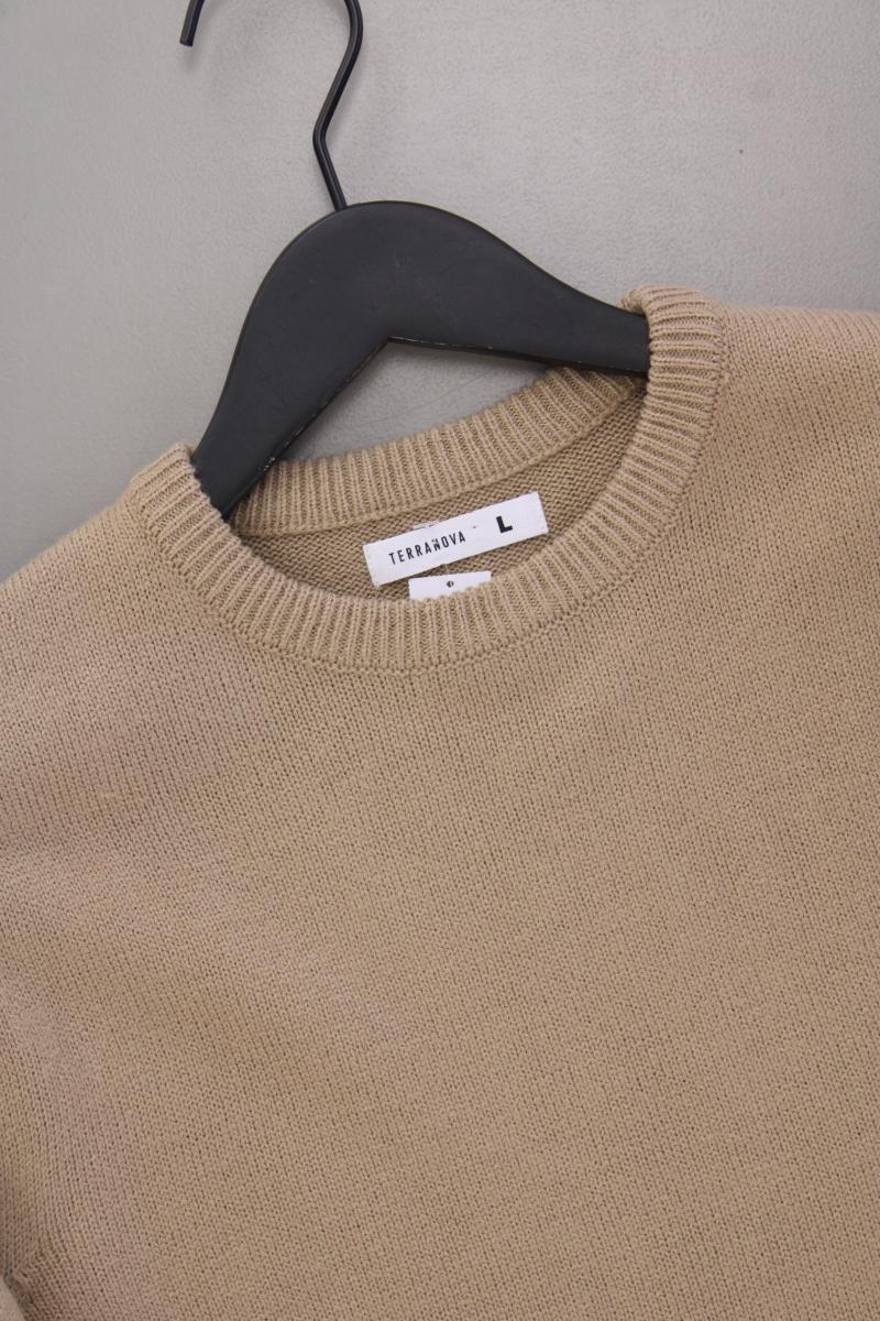 TERRANOVA Feinstrickpullover für Herren Gr. L neuwertig braun aus Polyacryl