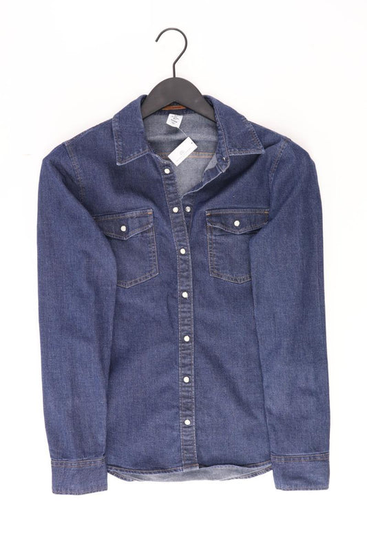 H&M Jeanshemd Gr. 38 Langarm blau aus Baumwolle