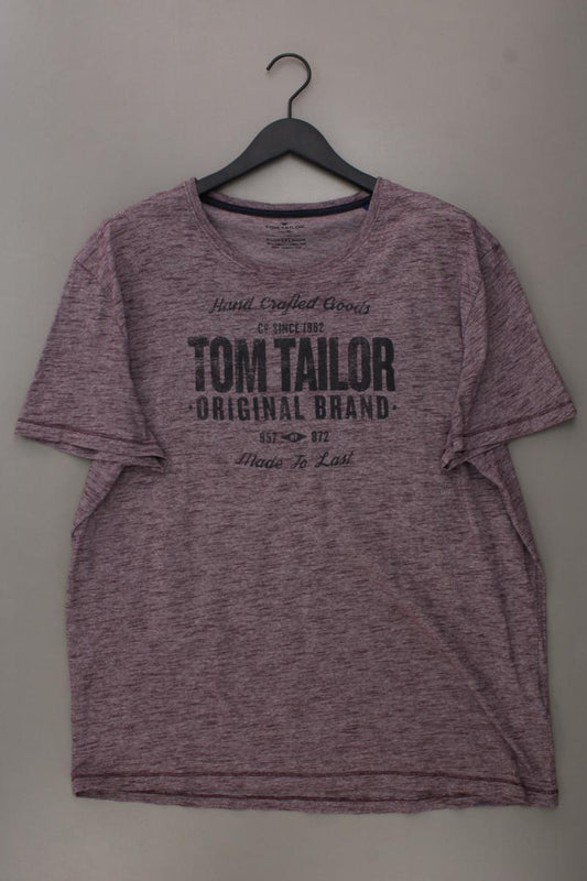 Tom Tailor Printshirt für Herren Gr. XXXL Kurzarm lila aus Baumwolle