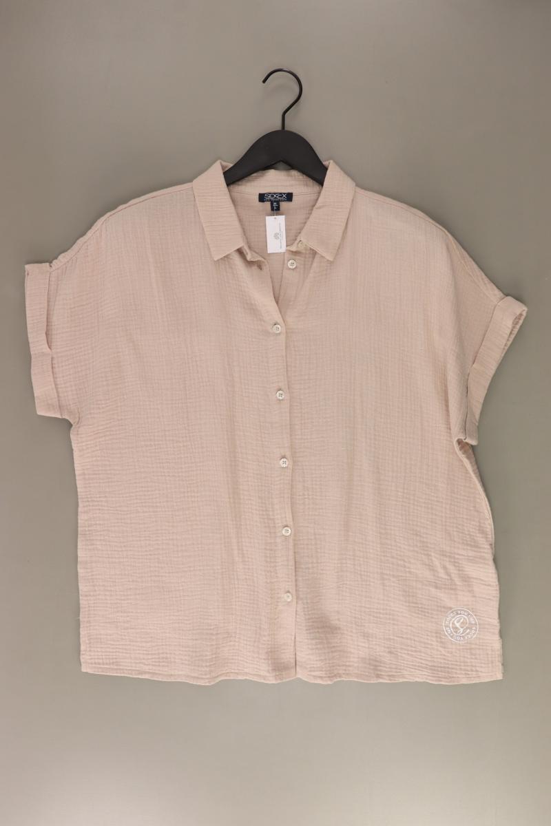 Soccx Kurzarmbluse Gr. M/L creme aus Baumwolle