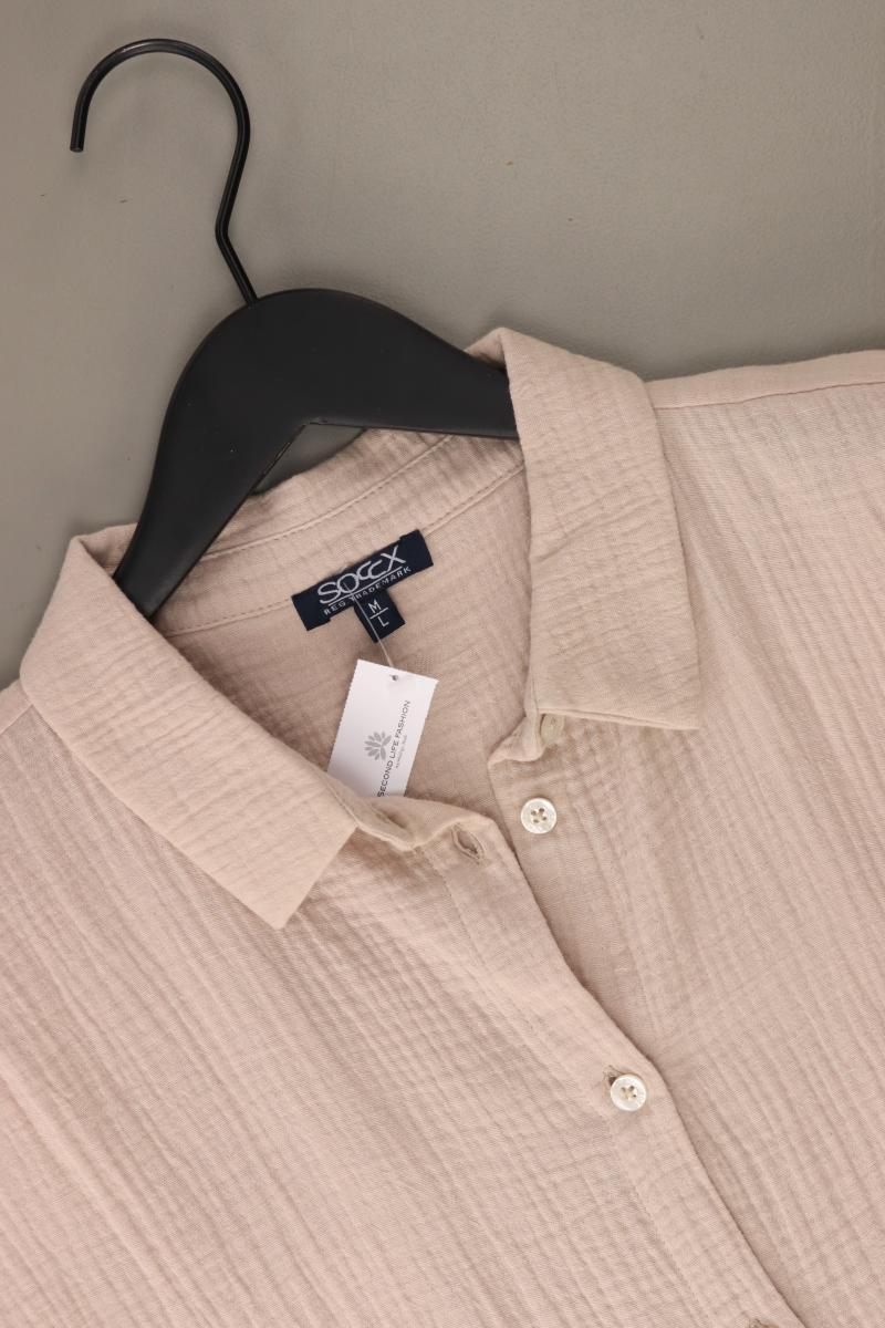 Soccx Kurzarmbluse Gr. M/L creme aus Baumwolle