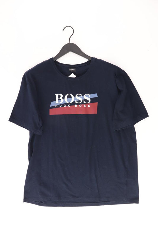 BOSS by Hugo Boss Printshirt für Herren Gr. XL Kurzarm blau aus Baumwolle