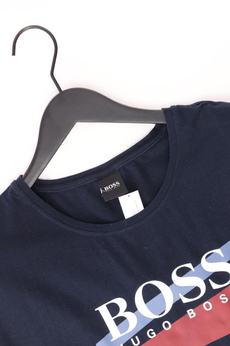 BOSS by Hugo Boss Printshirt für Herren Gr. XL Kurzarm blau aus Baumwolle