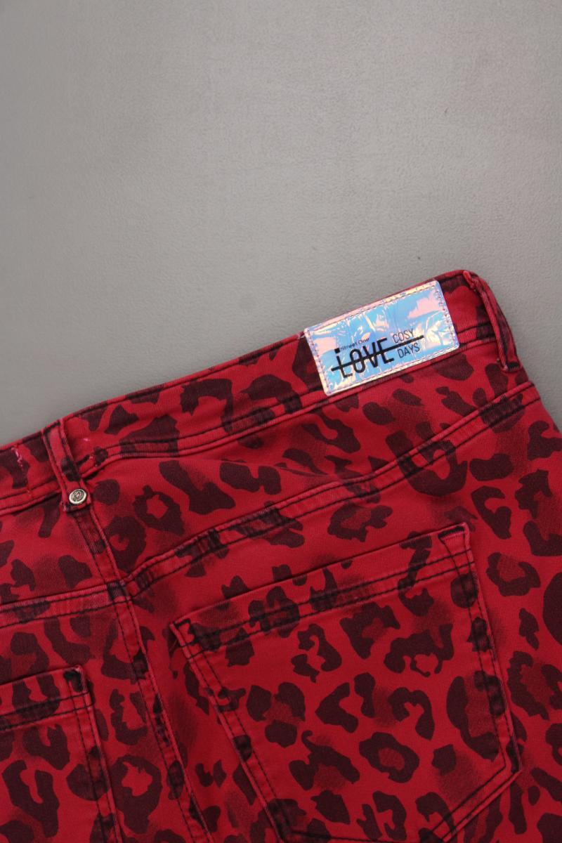 Street One Cargohose Gr. W32/L32 mit Tierdruck neuwertig rot aus Baumwolle