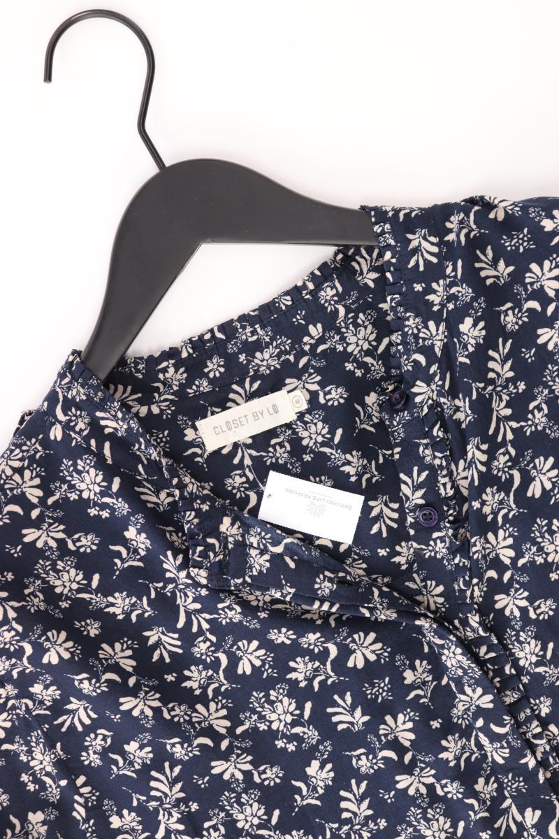 Closet by Lo. Bluse Gr. 46 Langarm blau aus Viskose