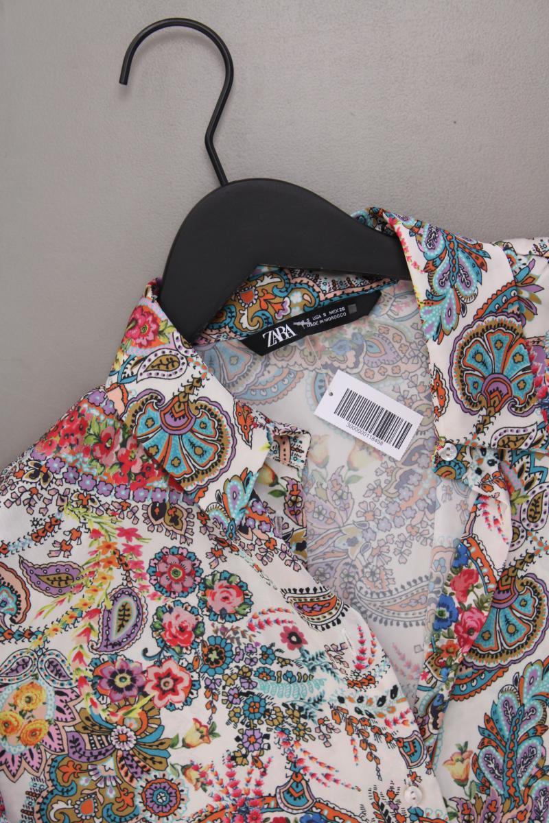 Zara Langarmbluse Gr. S mit Paisleymuster mehrfarbig aus Polyester