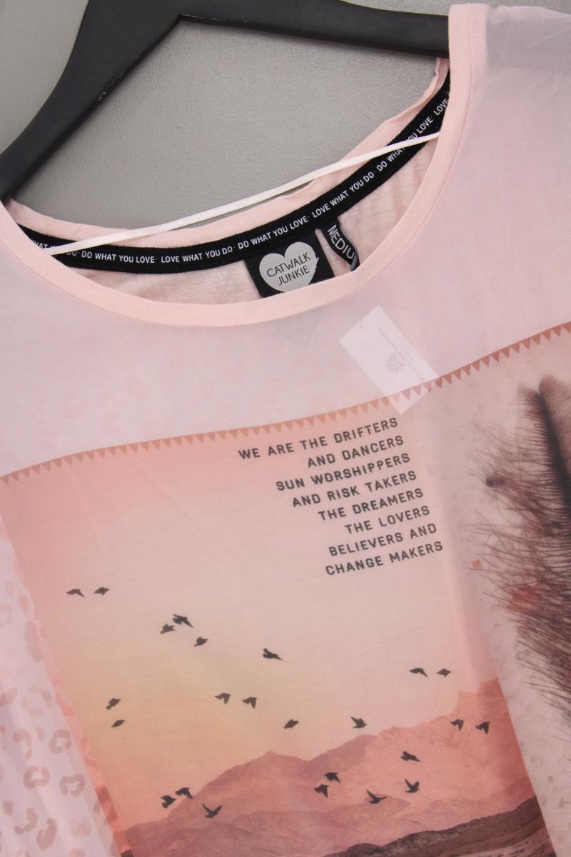 Catwalk Junkie Kurzarmbluse Gr. M mit Tierdruck rosa aus Polyester