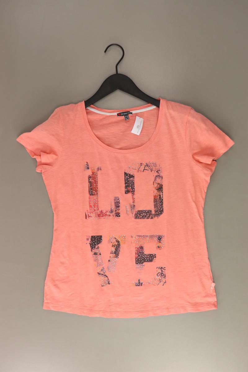 Street One Printshirt Gr. 40 Kurzarm rosa aus Baumwolle