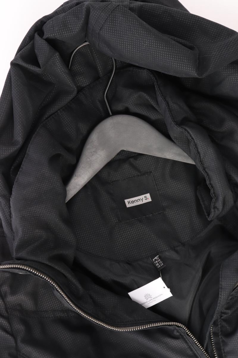 Kenny S. Lange Jacke Gr. 38 mit Gürtel schwarz aus Polyester