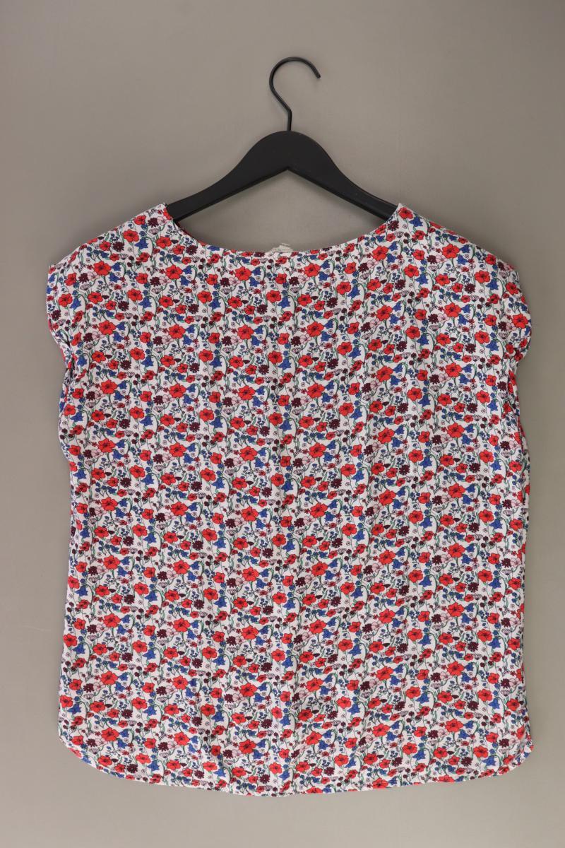 Tom Tailor (Denim) Printshirt Gr. M mit Blumenmuster Kurzarm rot aus Viskose