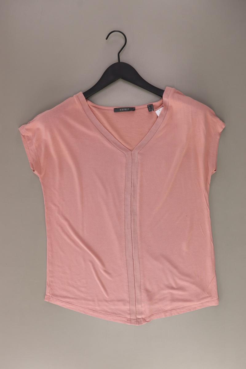 Esprit Shirt mit V-Ausschnitt Gr. M Kurzarm rosa