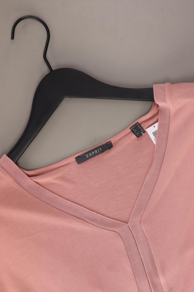 Esprit Shirt mit V-Ausschnitt Gr. M Kurzarm rosa