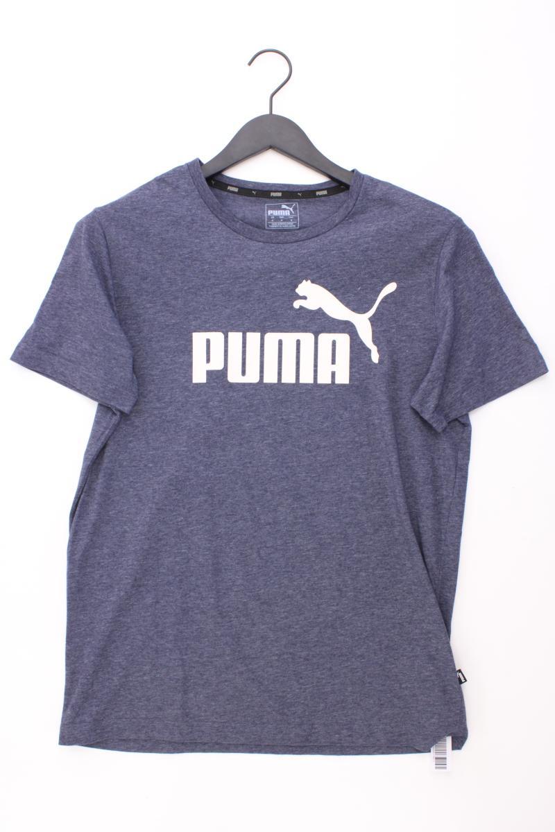 Puma T-Shirt für Herren Gr. M Kurzarm blau aus Polyester