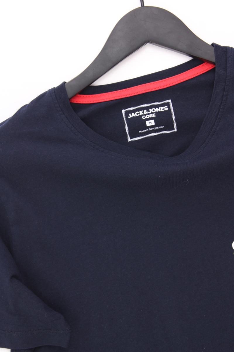 Jack & Jones Printshirt für Herren Gr. M Kurzarm blau aus Baumwolle