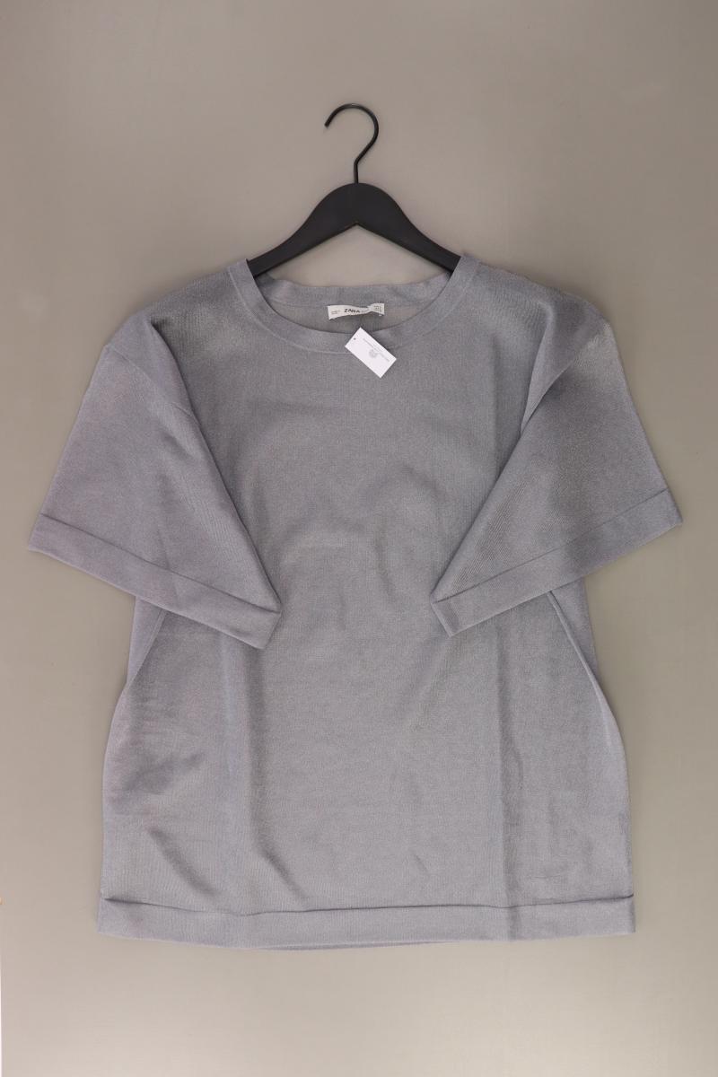 Zara T-Shirt Gr. S Kurzarm grau aus Polyester
