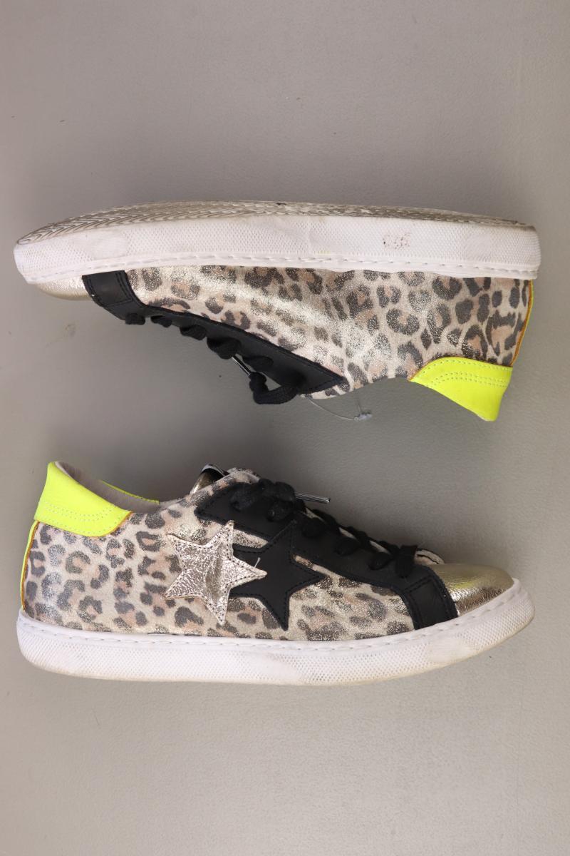 Echtledersneaker Gr. 37 mit Tierdruck mehrfarbig