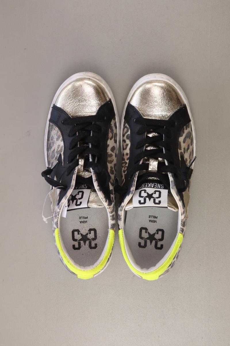 Echtledersneaker Gr. 37 mit Tierdruck mehrfarbig