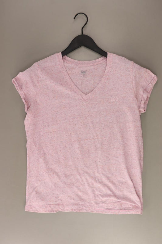 Lee Shirt mit V-Ausschnitt Gr. S Kurzarm rosa aus Baumwolle