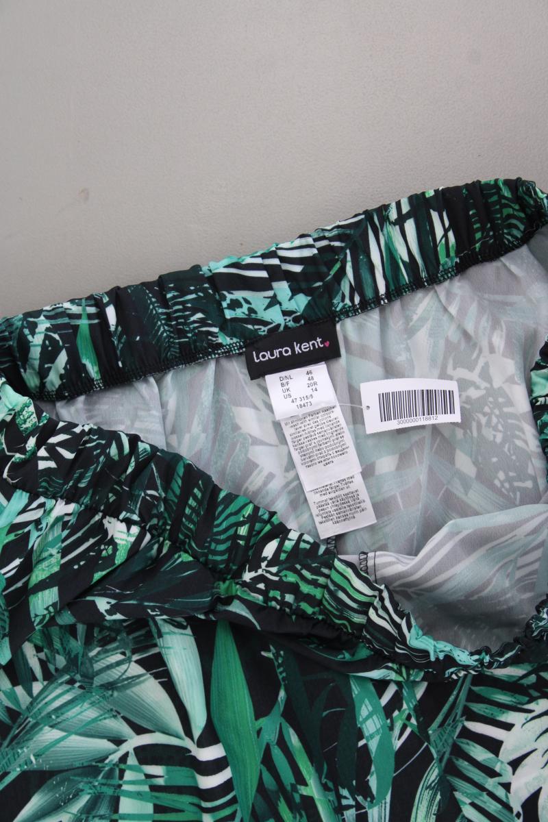 Laura Kent Hose mit Palmenmuster Gr. 48 neuwertig grün aus Polyester