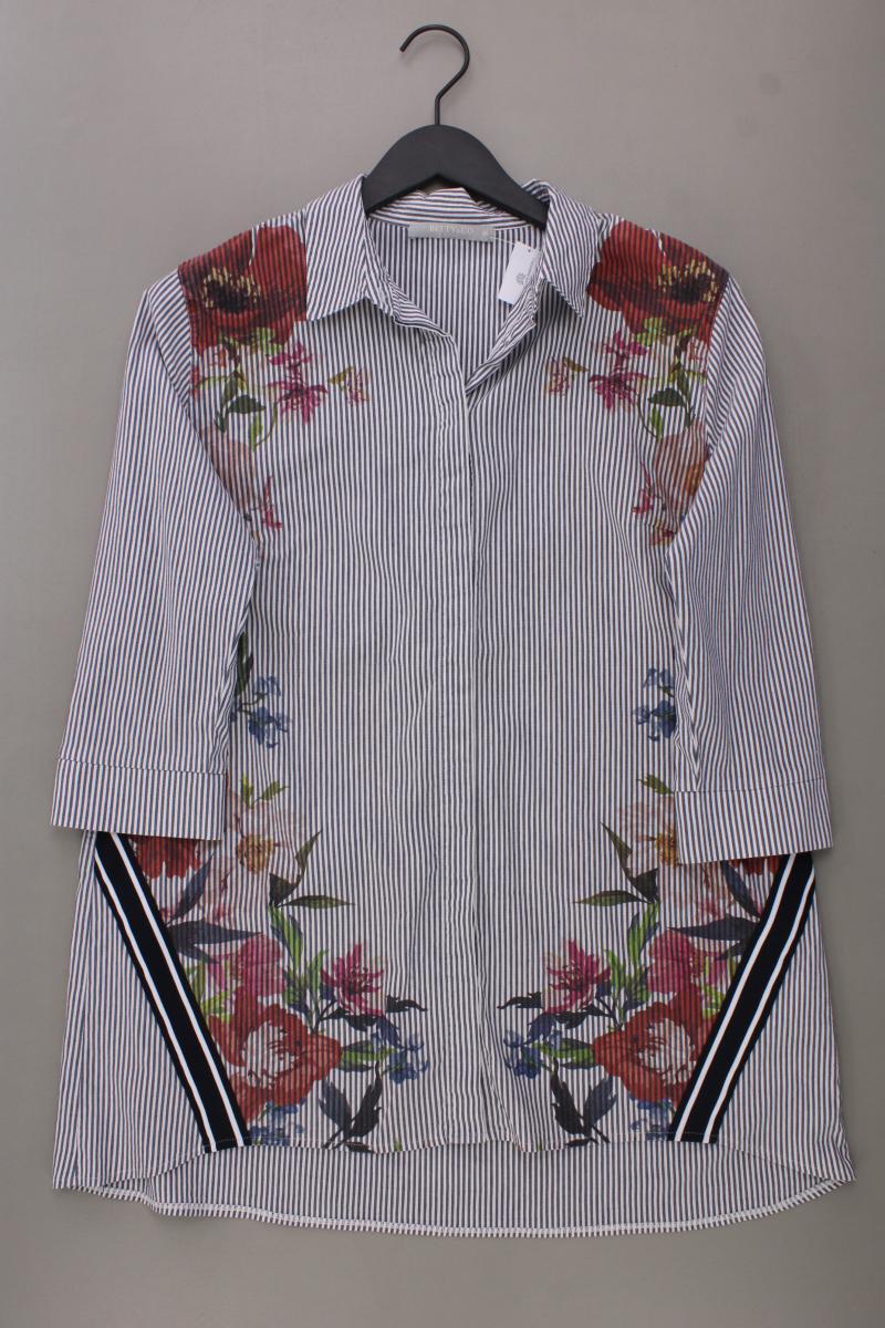 Betty & Co. Oversize-Bluse Gr. 40 gestreift 3/4 Ärmel grau aus Baumwolle