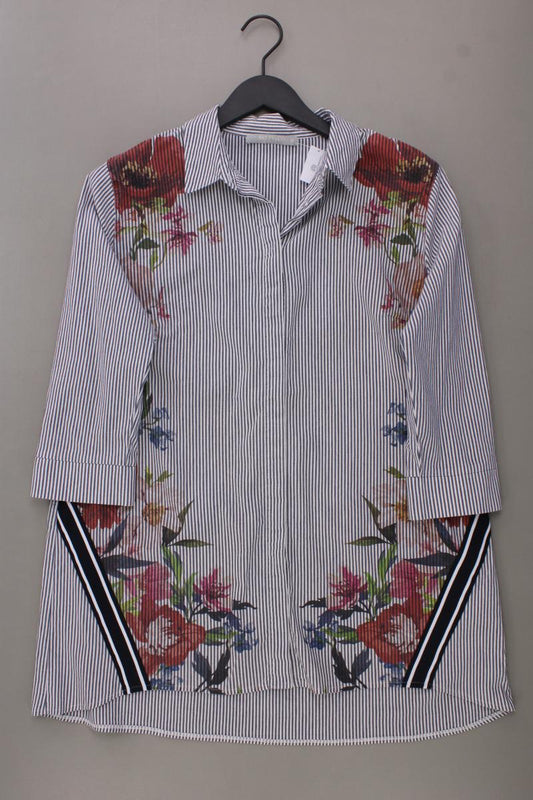 Betty & Co. Oversize-Bluse Gr. 40 gestreift 3/4 Ärmel grau aus Baumwolle