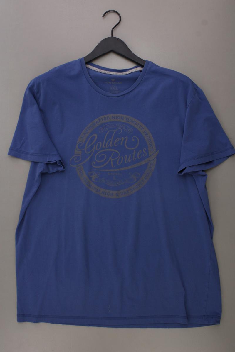 Tom Tailor Printshirt Gr. XXXL Kurzarm blau aus Baumwolle