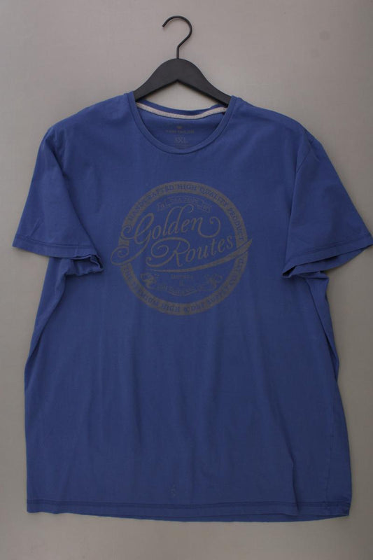 Tom Tailor Printshirt Gr. XXXL Kurzarm blau aus Baumwolle