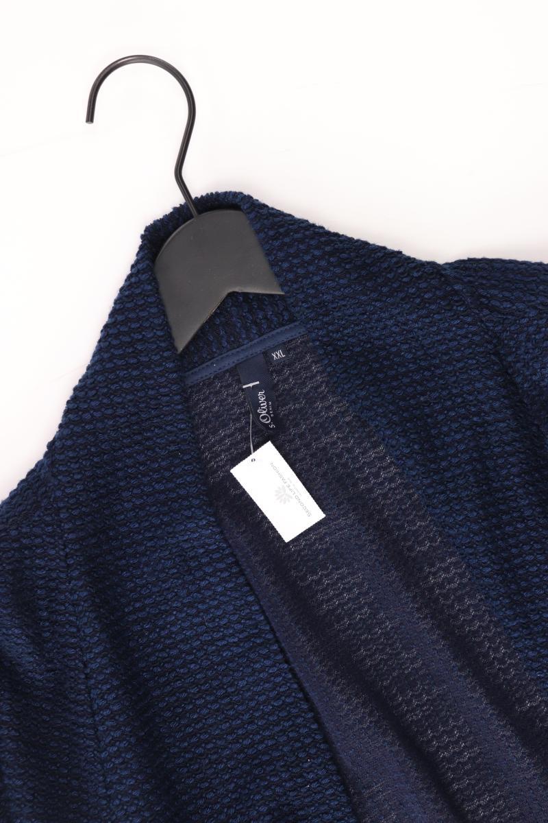 s.Oliver Strickjacke Gr. XXL Langarm blau aus Polyacryl