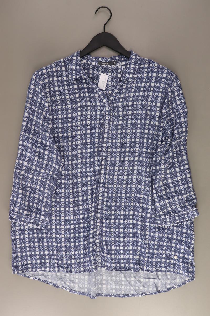 Cecil Regular Bluse Gr. XXL neuwertig 3/4 Ärmel blau aus Viskose