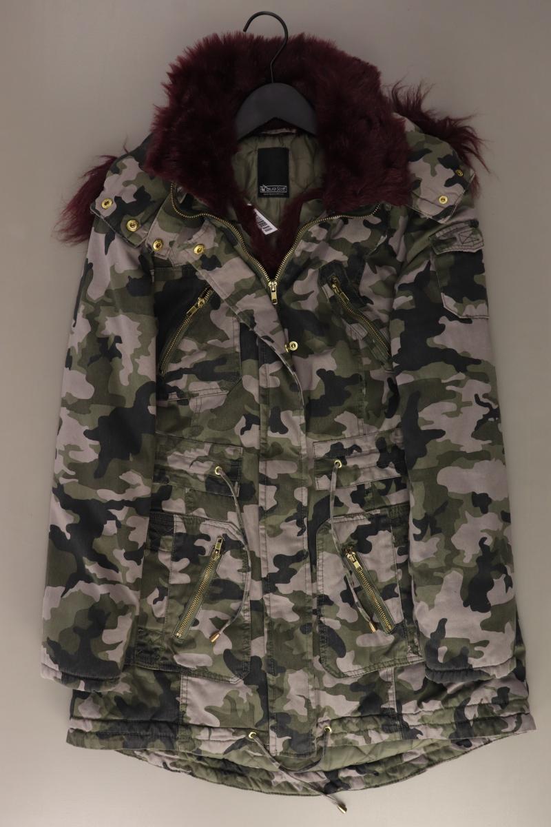 Laura Scott Kapuzenmantel Gr. 38 camouflage olivgrün aus Baumwolle