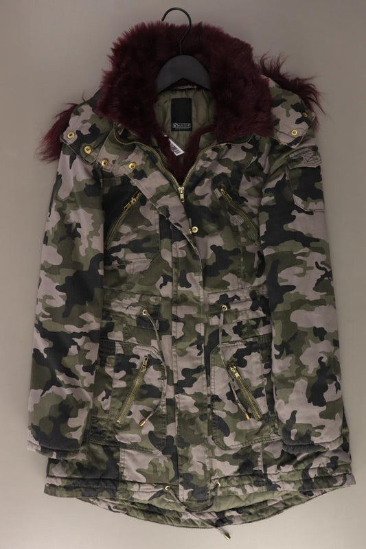 Laura Scott Kapuzenmantel Gr. 38 camouflage olivgrün aus Baumwolle