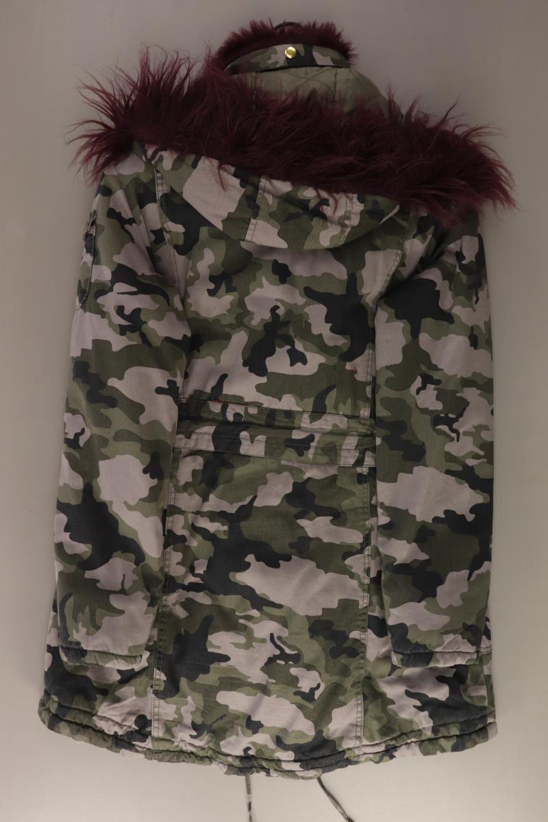 Laura Scott Kapuzenmantel Gr. 38 camouflage olivgrün aus Baumwolle
