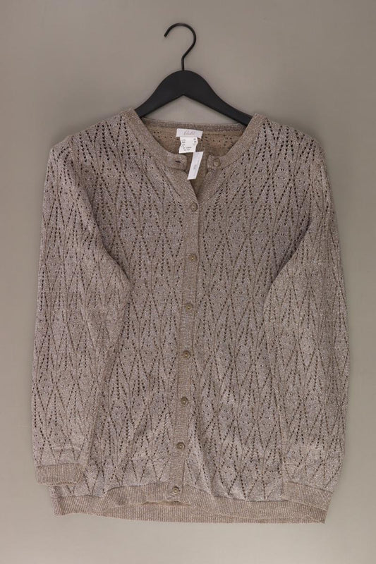Paola Strickjacke mit Glitzer Gr. 44 Langarm braun aus Polyester
