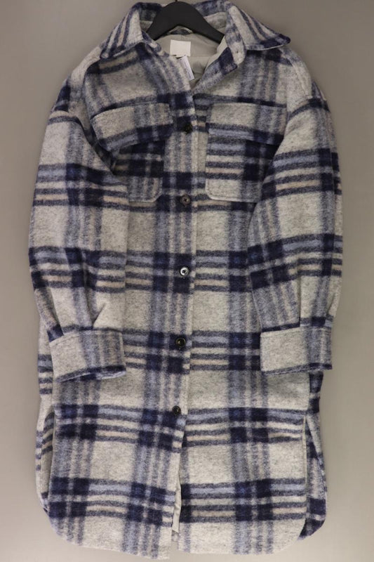 H&M Wollmantel Gr. XS kariert neuwertig blau