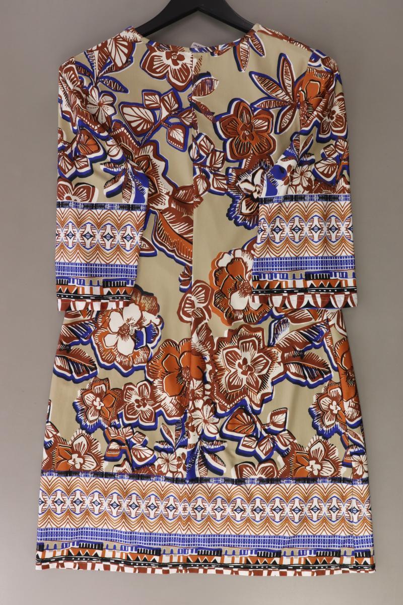 Heine Midikleid Gr. 42 mit Blumenmuster 3/4 Ärmel mehrfarbig aus Polyester