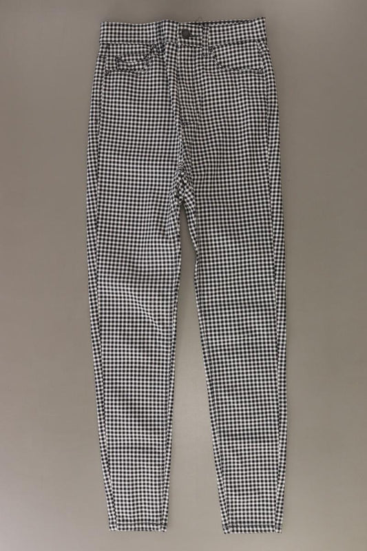 Stradivarius Five-Pocket-Hose Gr. 36 kariert grau aus Baumwolle