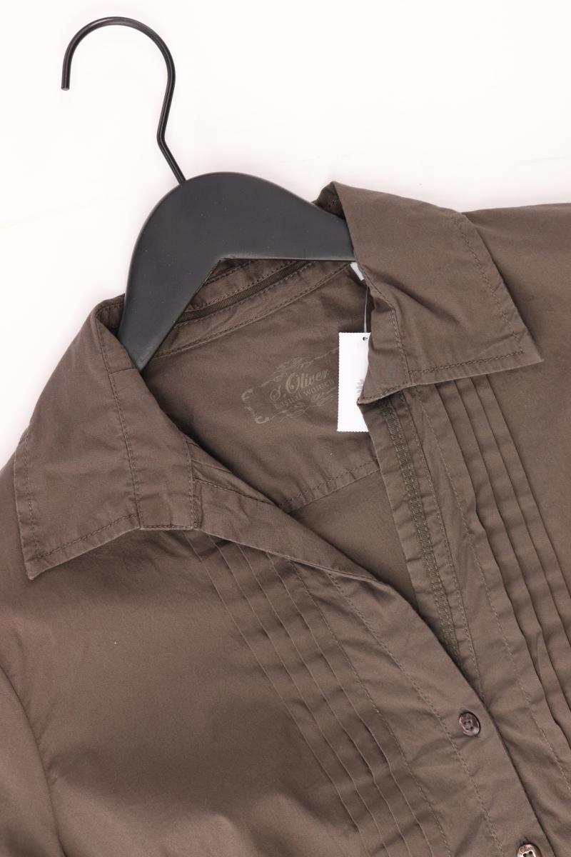 s.Oliver Blusenkleid Gr. 46 Kurzarm braun aus Baumwolle