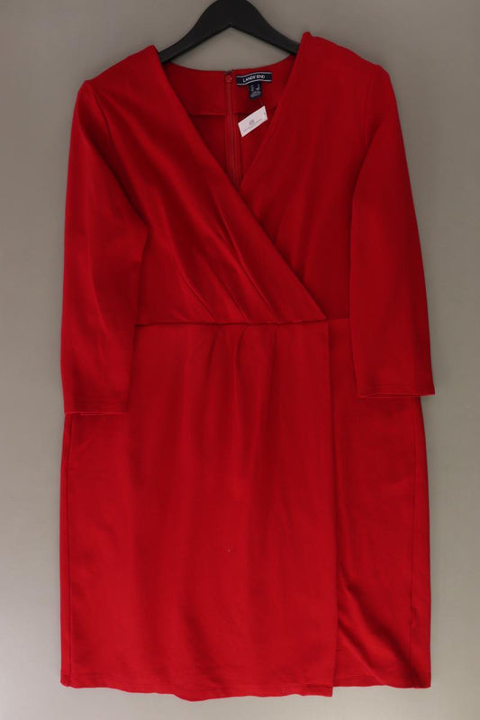 Lands' End Etuikleid Gr. 46 3/4 Ärmel rot aus Baumwolle
