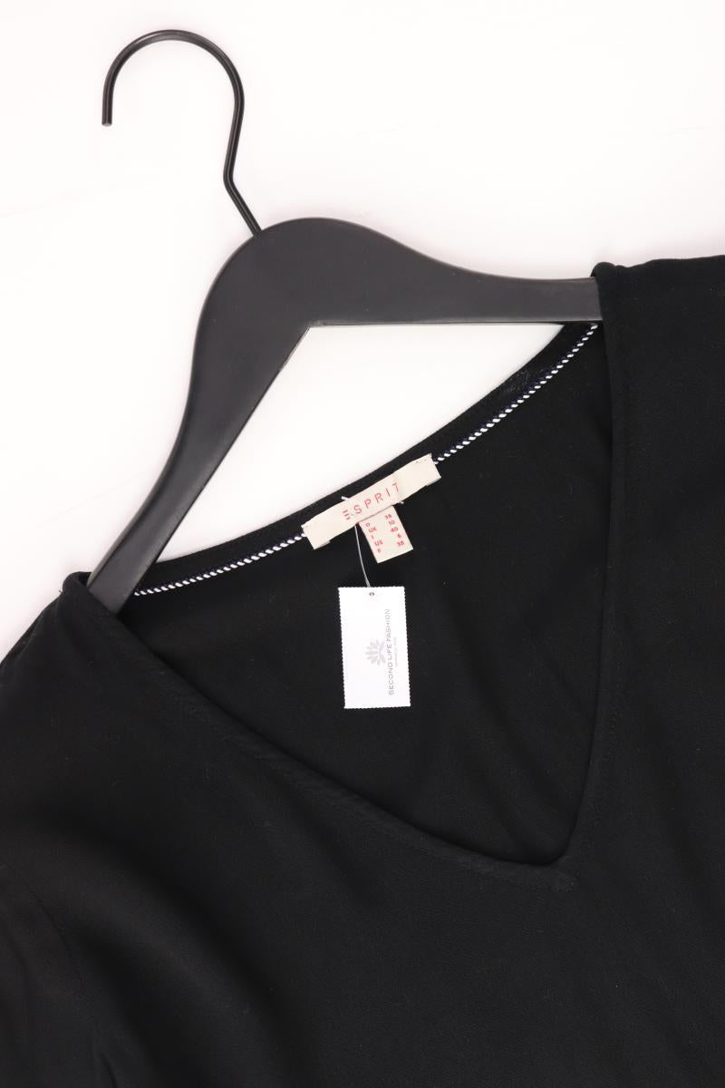 Esprit Kurzarmbluse Gr. 36 schwarz aus Viskose