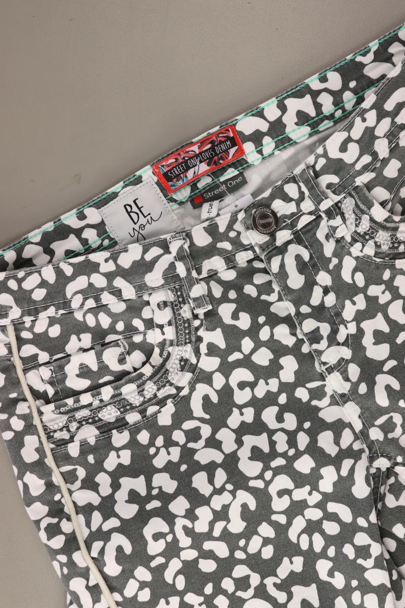 Street One Hose Gr. W27 mit Tierdruck grau