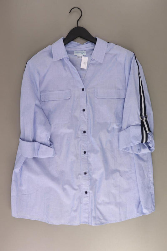 Création L. Bluse Gr. 50 3/4 Ärmel blau aus Baumwolle