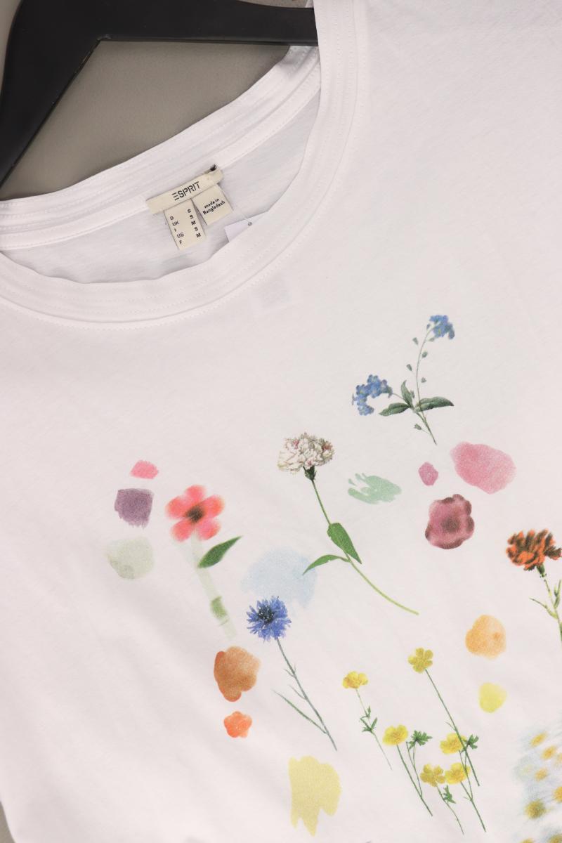 Esprit Printshirt Gr. S mit Blumenmuster Kurzarm weiß