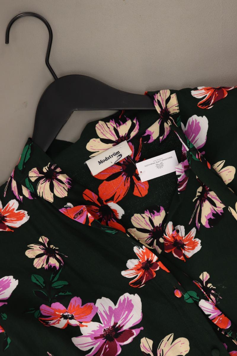 Modström Langarmkleid Gr. L mit Blumenmuster neuwertig mehrfarbig aus Viskose