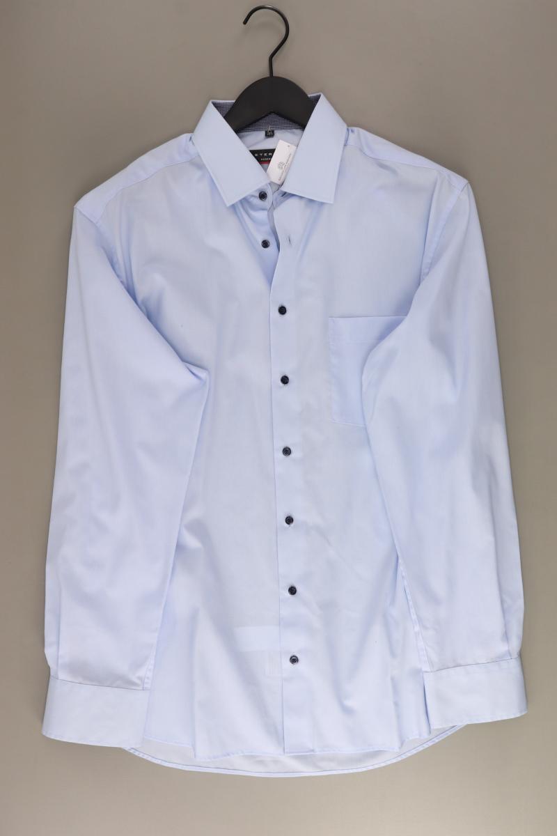 Eterna Langarmhemd für Herren Gr. Hemdgröße 42 blau aus Baumwolle